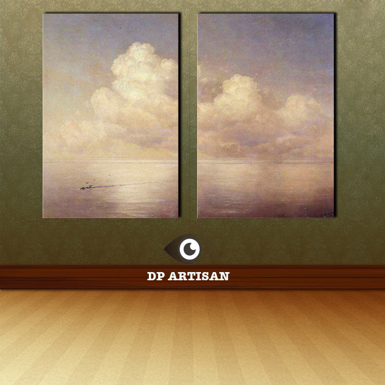 2 panel canvas art set print cloud 16x24 inch wall painting on